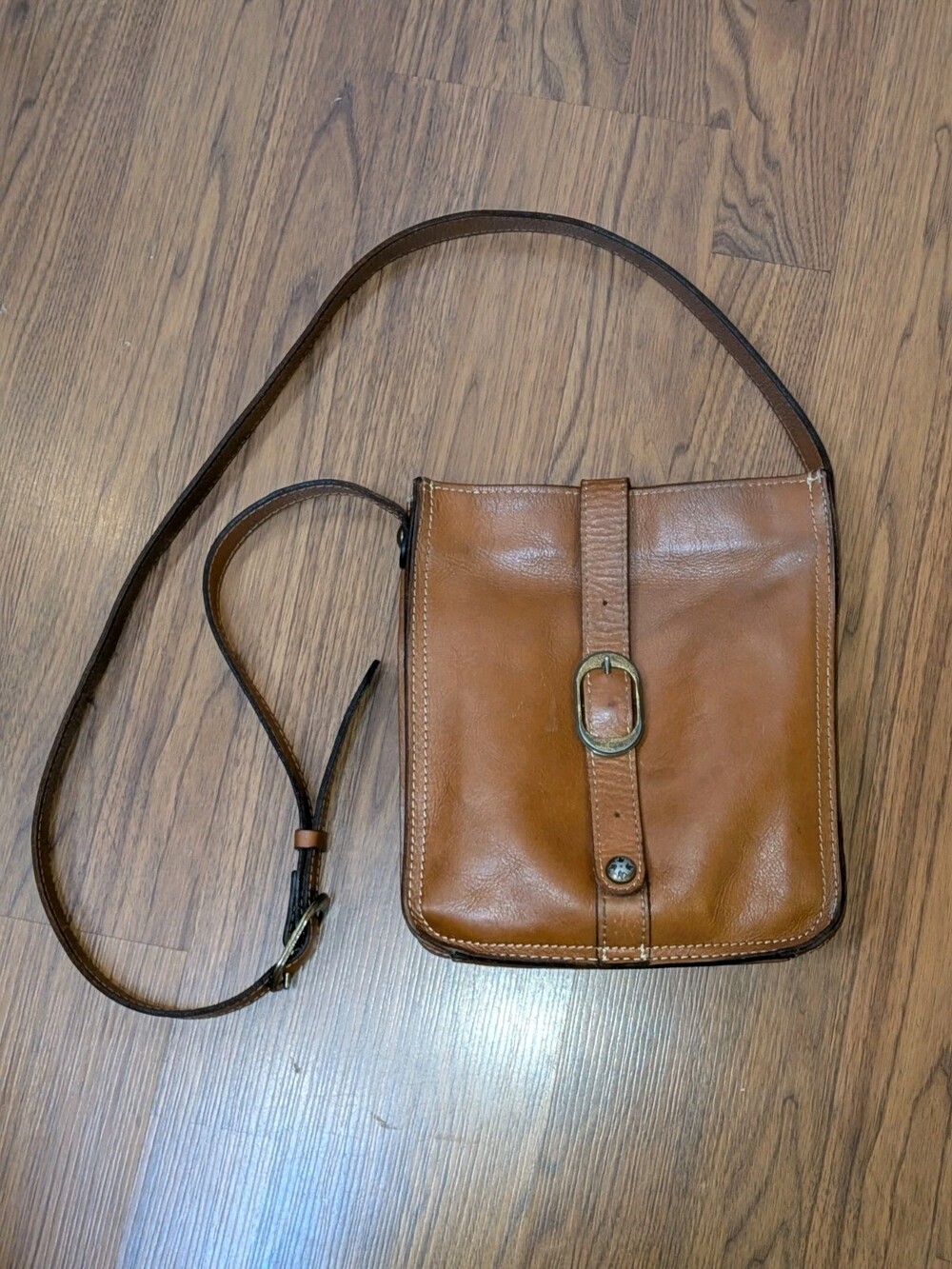 Patricia Nash Venezia Saddle Italian Leather Crossbody Purse Bag Brown Boho